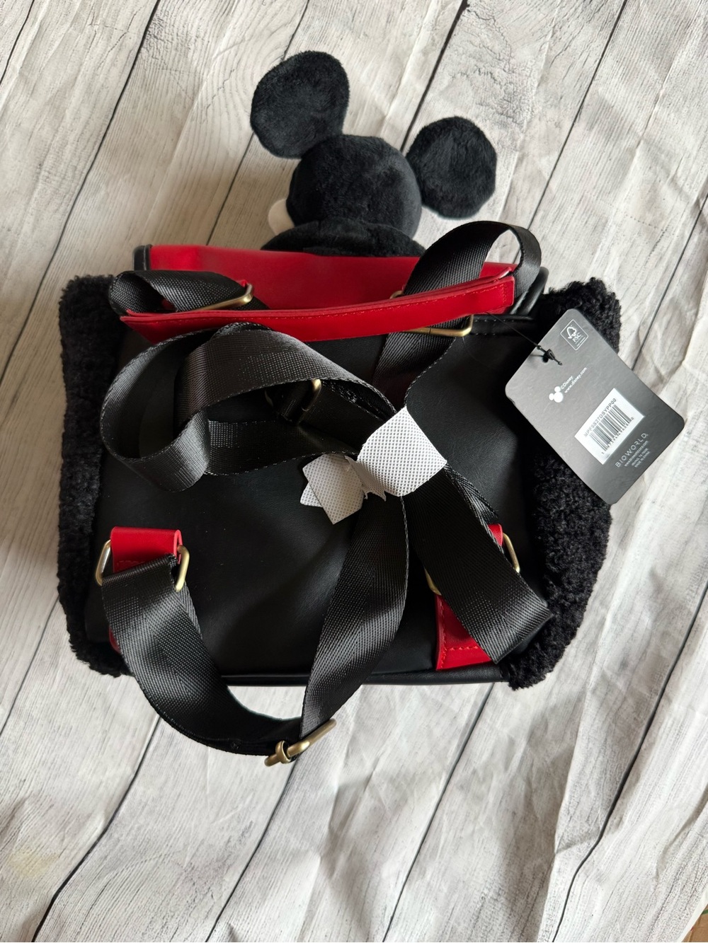 Disney Mickey Mouse Plush Sherpa Convertible Mini Backpack - Picture 2 of 8